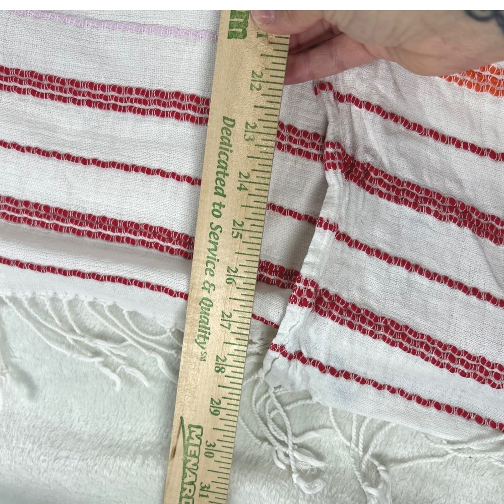 Aerie Coastal Grandmother Striped Fringe Kimono Wrap One Size - Picture 6 of 7